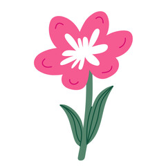 Simple vector flower illustration on transparent background