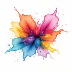 Colorful splash of paint mimicking a flower design in a vibrant display of creativity and artistry