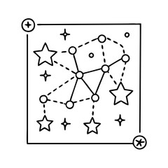 starmap icon, starmap line art - simple line art of starmap, perfect for starmap logos and icons