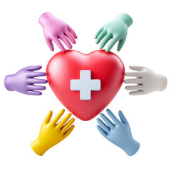 Obraz premium Protecting the heart with caring hands