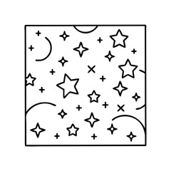 starrynightbackground icon, starrynightbackground line art - simple line art of starrynightbackground, perfect for starrynightbackground logos and icons