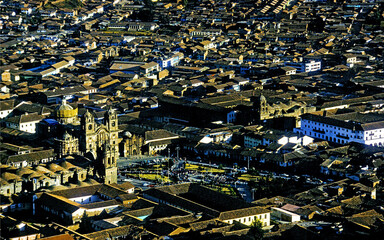 Vista da cidade de Cusco na Cordilheira dos Andes, Peru