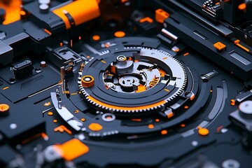 Futuristic Tech Mechanism Closeup