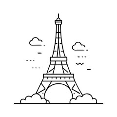 Obraz premium eiffel tower icon, eiffel tower vector illustration-simple illustration of eiffel tower, perfect for eiffel tower logos and icons