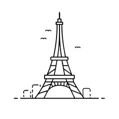 Obraz premium eiffel tower icon, eiffel tower vector illustration-simple illustration of eiffel tower, perfect for eiffel tower logos and icons
