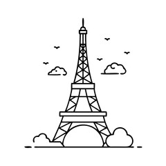 Fototapeta premium eiffel tower icon, eiffel tower vector illustration-simple illustration of eiffel tower, perfect for eiffel tower logos and icons