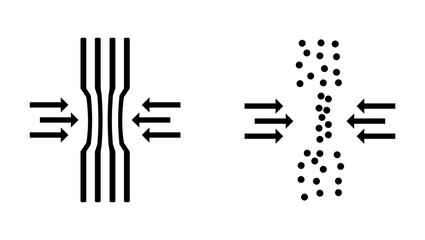 Compress line, black isolated silhouette