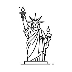 statueofliberty icon, statueofliberty line art - simple line art of statueofliberty, perfect for statueofliberty logos and icons