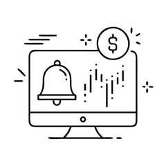stockmarketbell icon, stockmarketbell line art - simple line art of stockmarketbell, perfect for stockmarketbell logos and icons