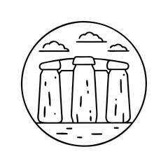 stonehenge icon, stonehenge line art - simple line art of stonehenge, perfect for stonehenge logos and icons