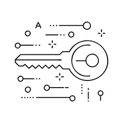 Obraz premium encryption key icon, encryption key vector illustration-simple illustration of encryption key, perfect for encryption key logos and icons