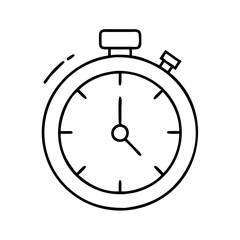 stopwatch icon, stopwatch line art - simple line art of stopwatch, perfect for stopwatch logos and icons