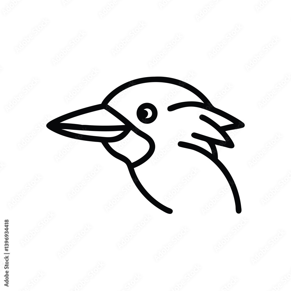 Poster minimalist bird icon vector illustration outline style design element
