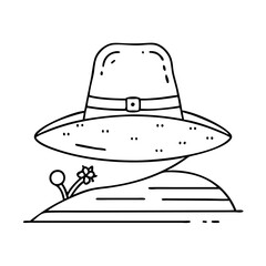 farmer hat icon, farmer hat vector illustration-simple illustration of farmer hat, perfect for farmer hat logos and icons