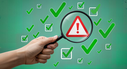 Error Detection Interface Featuring Alert Symbols and Verification Tools
