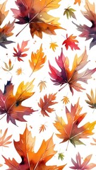 Autumn Leaves Watercolor illustration on white background. Watercolor illustration design