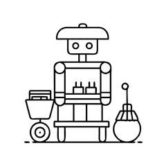 Fototapeta premium streetvendorrobot icon, streetvendorrobot line art - simple line art of streetvendorrobot, perfect for streetvendorrobot logos and icons