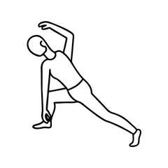 stretching icon, stretching line art - simple line art of stretching, perfect for stretching logos and icons