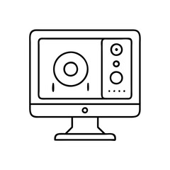 studiomonitor icon, studiomonitor line art - simple line art of studiomonitor, perfect for studiomonitor logos and icons