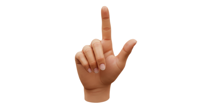 Isolated hand with pointing finger