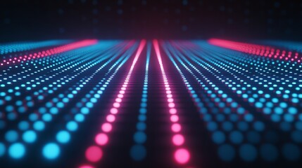 Obraz premium Neon-lit Digital Pathway Featuring Abstract Data Streams