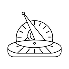 sundial icon, sundial line art - simple line art of sundial, perfect for sundial logos and icons