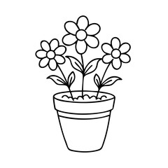 flower pot icon, flower pot vector illustration-simple illustration of flower pot, perfect for flower pot logos and icons