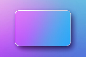  Large Rectangular Card with Rounded Corners &ndash; Blue and Purple Gradient Background, White Border, Blank Center for Text or Images, Smooth Color Transition, Vector Design for Social Media and UI