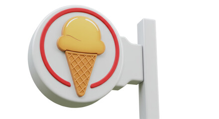 Isolated Ice Cream Sign
