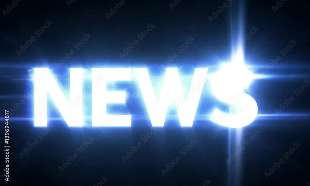 Poster bold news text in spinning motion with white color and dynamic effects made with generative ai techn