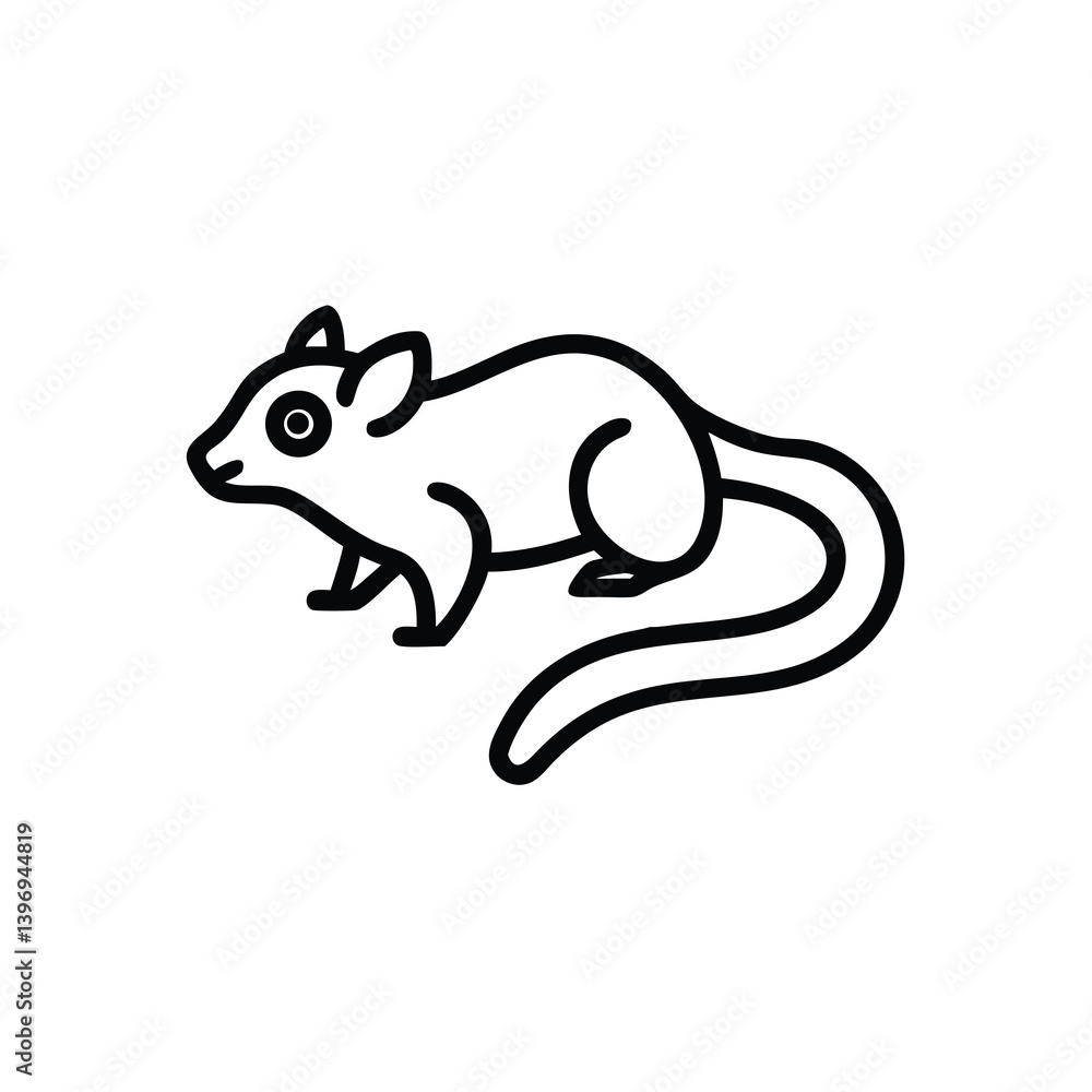 Poster minimalist rat icon vector illustration for web design and mobile app linear style