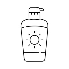 sunlotionbottle icon, sunlotionbottle line art - simple line art of sunlotionbottle, perfect for sunlotionbottle logos and icons