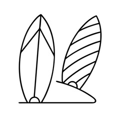 surfboard icon, surfboard line art - simple line art of surfboard, perfect for surfboard logos and icons