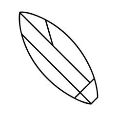 surfboard icon, surfboard line art - simple line art of surfboard, perfect for surfboard logos and icons