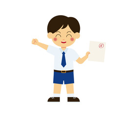 Classroom School Activity 1 Boy with Passing Grade