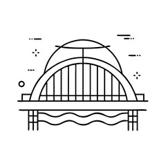 futuristic bridge icon, futuristic bridge vector illustration-simple illustration of futuristic bridge, perfect for futuristic bridge logos and icons