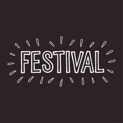 Festival Typography Sticker Vector Template Illustration with Colorful Hand Drawn Lettering for Party Posters Event Branding Digital Prints and Celebration Design