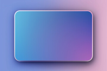  Large Rectangular Card with Rounded Corners &ndash; Blue and Purple Gradient Background, White Border, Blank Center for Text or Images, Smooth Color Transition, Vector Design for Social Media and UI