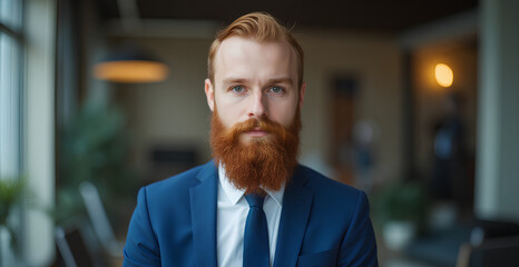 Obraz premium portrait of a bearded young businessman