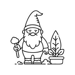 garden gnome icon, garden gnome vector illustration-simple illustration of garden gnome, perfect for garden gnome logos and icons
