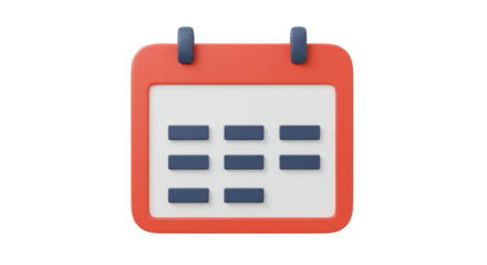 Isolated Red and White Calendar Icon