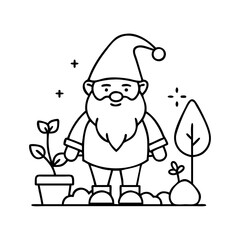 garden gnome icon, garden gnome vector illustration-simple illustration of garden gnome, perfect for garden gnome logos and icons