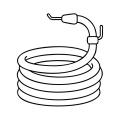 garden hose icon, garden hose vector illustration-simple illustration of garden hose, perfect for garden hose logos and icons