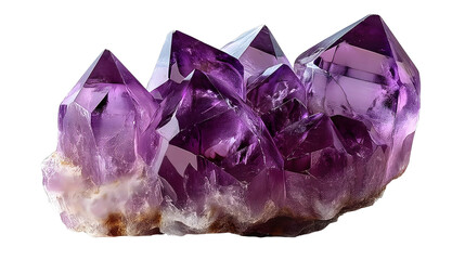 Fototapeta premium Purple amethyst crystal, isolated on transparent background