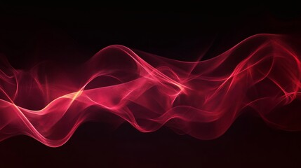 Fototapeta premium Abstract crimson wave patterns on a black background.