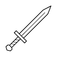 sword icon, sword line art - simple line art of sword, perfect for sword logos and icons
