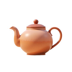 Obraz premium Vintage Teapot 3D Render Icon Illustration Cute Cartoon Style Teapot Design Element Clay Art