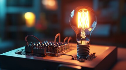 Electric circuit setup demonstrating battery and bulb functionality in a simple experiment