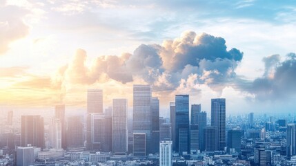Urban Skyline at Sunset