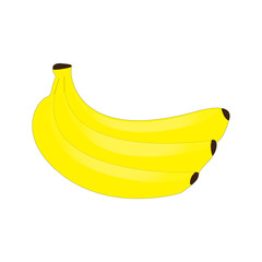 Ripe banana flat vector on white background
